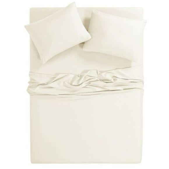 Sunham Oxywash Solid Sheet Set Ivory, California King - Picture 3 of 4